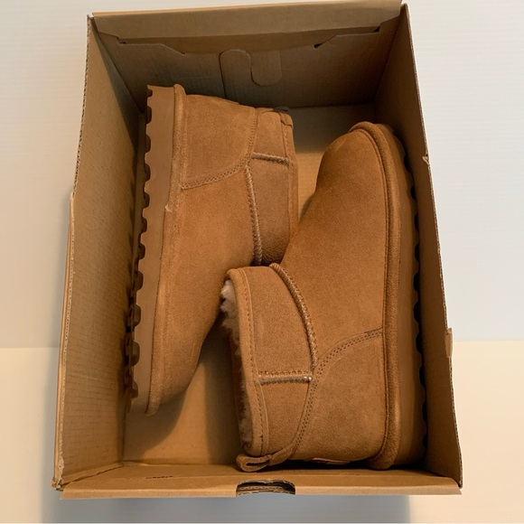 BearPaw Women’s Size 6 Hickory II Brown Suede & Wool Lined Boots Ankle Booties - Picture 8 of 12